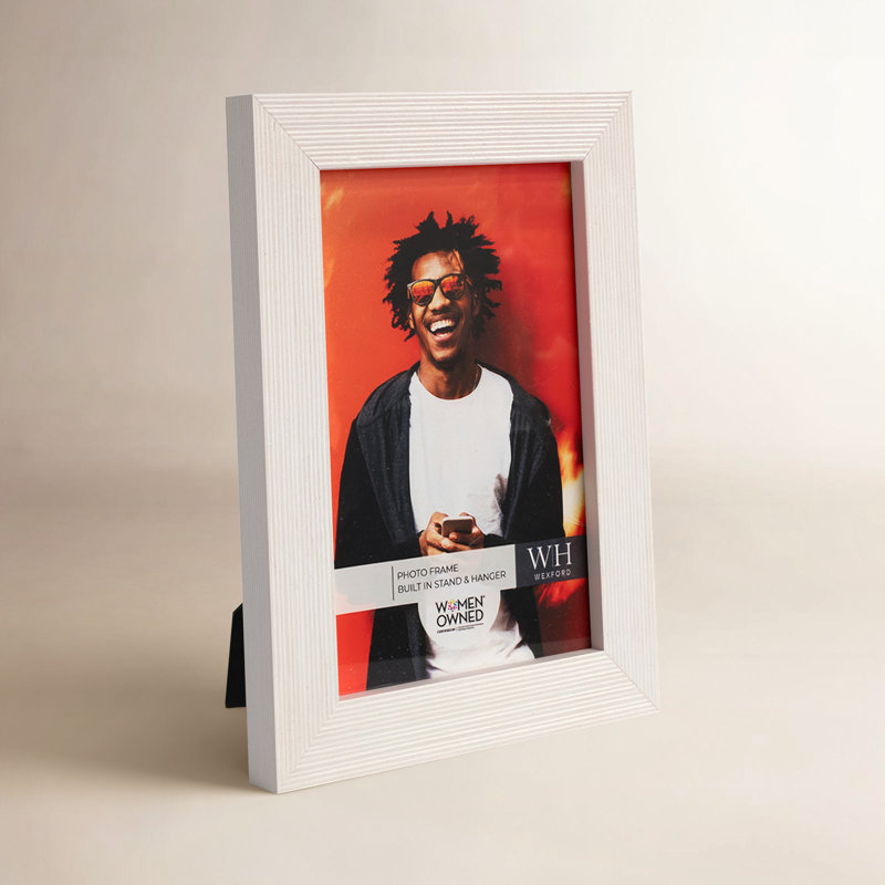 Cadre photo en bois Apolline, 5 po x 7 po, Blanc