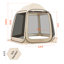 Tente moustiquaire 10 x 9,2 pi, tente moustiquaire pour 4 à 8 personnes, toile moustiquaire portative avec sac de transport, côtés de filet, piquets de sol, pour jardin, patio, cour, activités de plein air, beige