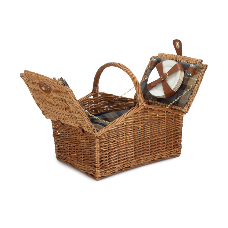 4 Person Wicker Ravenstor Double Lidded Fitted Picnic Hamper