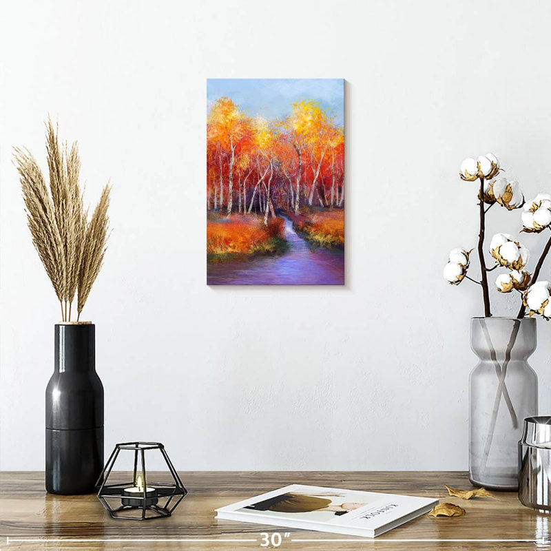 Alvord Fall Birch Trees, 12" H x 8" W