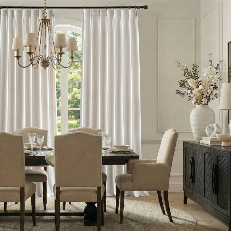 Luxury Velvet Pinch Pleated Blackout Curtains - Room Darkening Thermal Insulated Back Tab Soundproof Drapes with Hooks+Rings (set of 2)