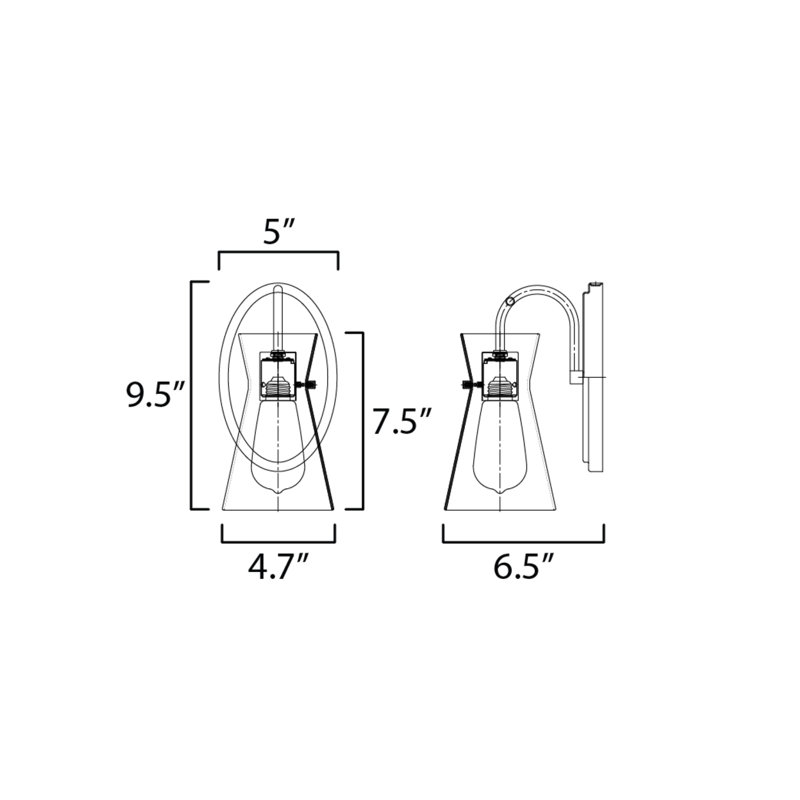 Ambrette Maia Dimmable Bath Sconce, Polished Chrome