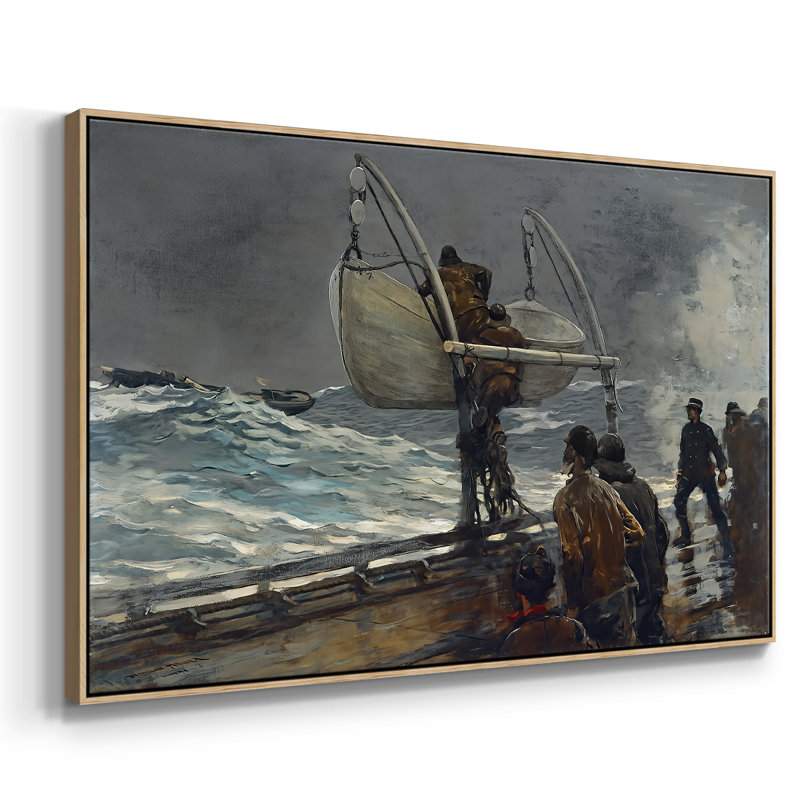 Le signal de détresse, c. 1896 - Toile tendue avec châssis Winslow Homer, 26 x 40, Naturel