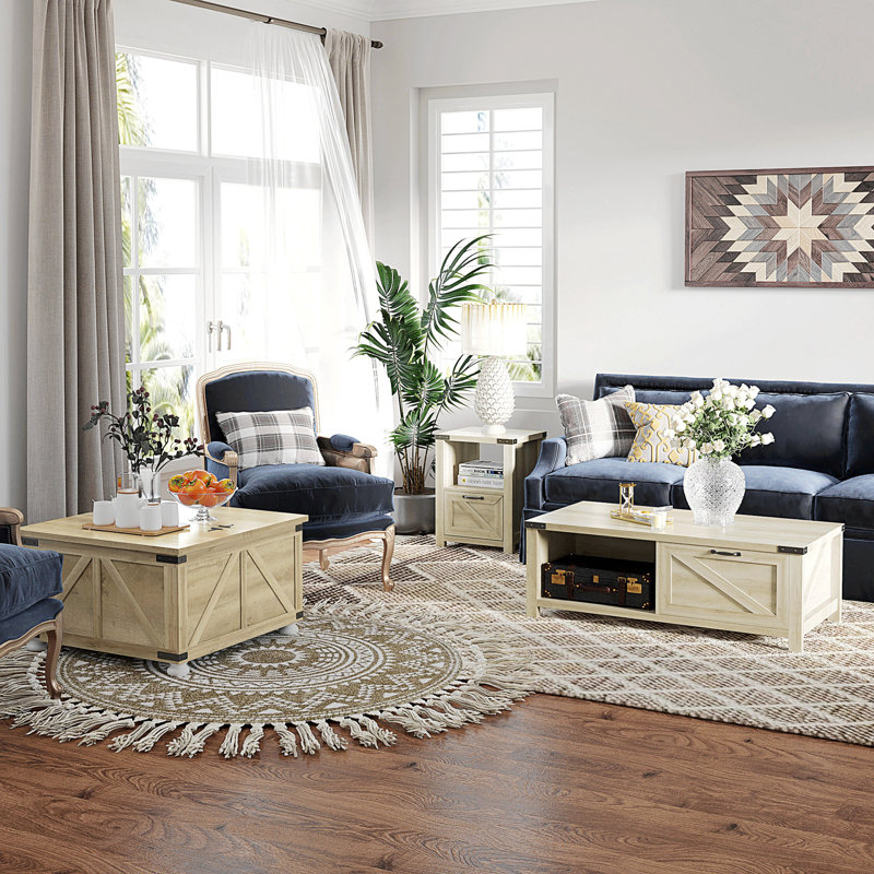 HOMCOM Farmhouse End Table, Rustic Side Cabinet With Storage, Small Side Table With Drawer, Wood Effect Tabletop For Living Room, Oak