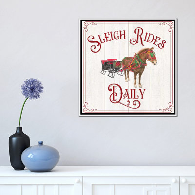 «Vintage Christmas Signs V-Sleigh Rides» par Tara Reed - impression d'art graphique