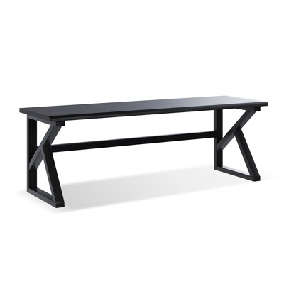 Bureau rectangulaire en bois massif noir