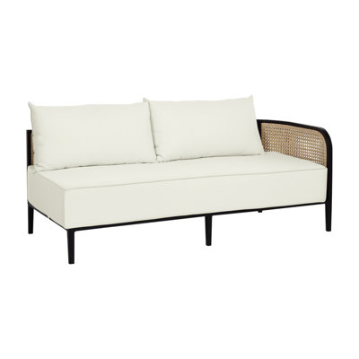 Havana Right Arm Facing Sofa - Black/Natural Cane