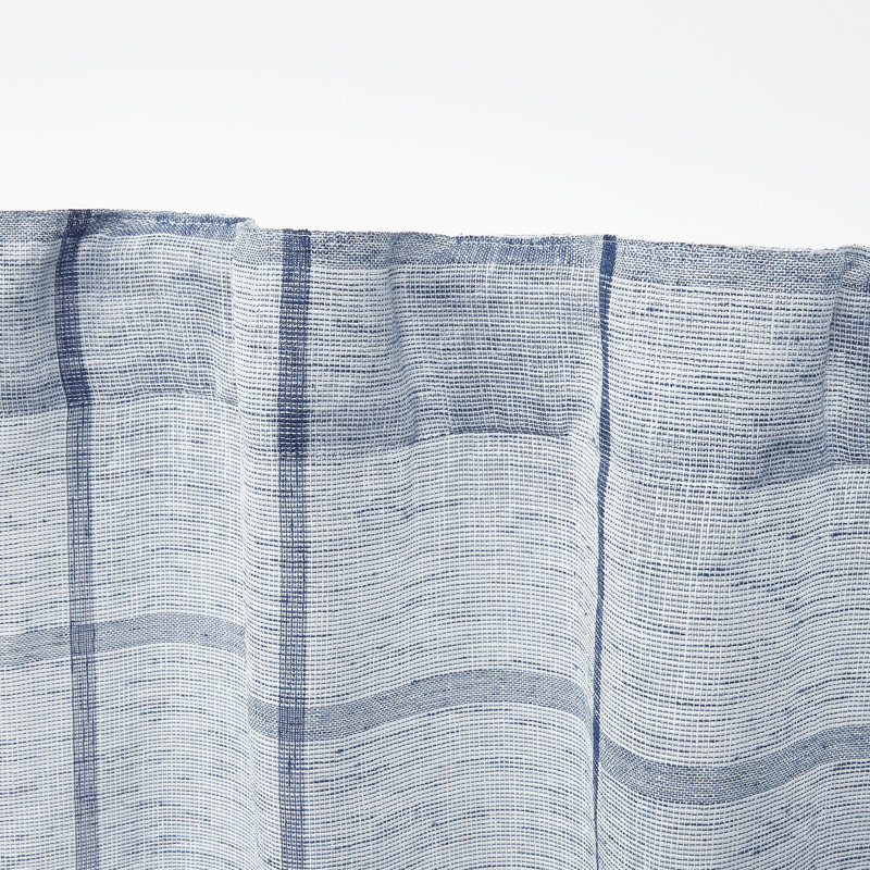 Indigo Sheer Polyester Voile Curtain Panel with Hidden Tabs
