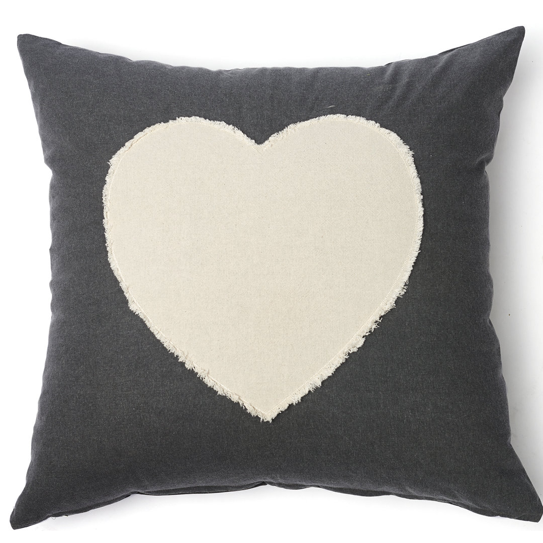 Decorative Heart Cotton Throw Pillow Amity Home