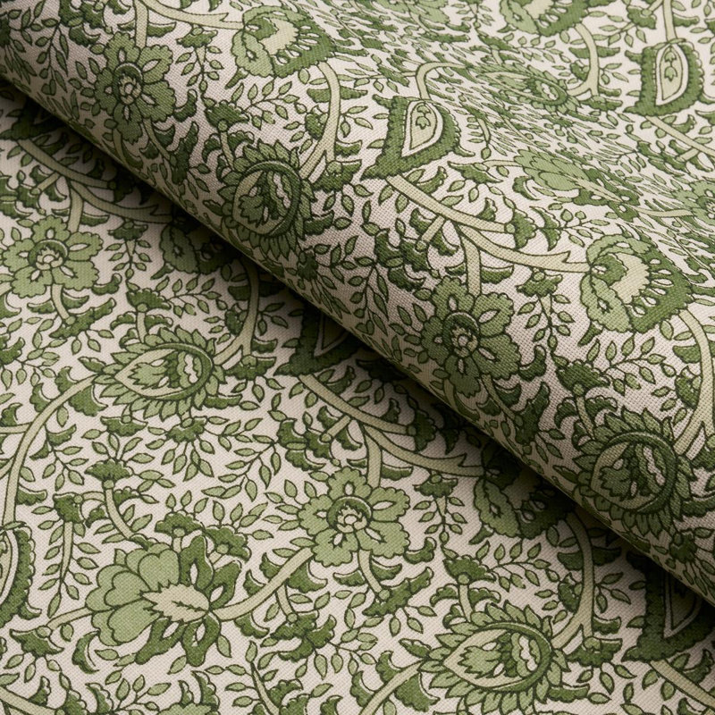 Tissu intérieur / extérieur Schumacher x Mark D. Sikes Daisy, Vert feuille
