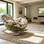 Chaise berçante rembourrée élégante