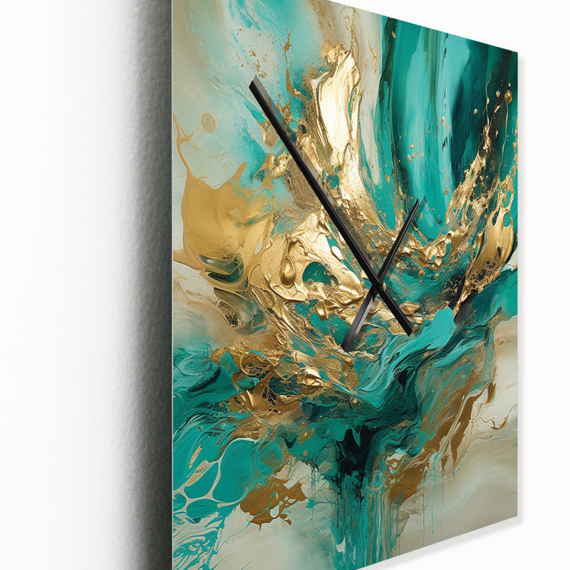Janneth - Horloge murale géométrique moderne, H 32 po x l 16 po x P 1 po