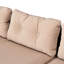 Mobilier de patio 3 pièces - Extérieur avec méridienne, coussins de dossier confortables, table en verre, canapé beige trempé flexible