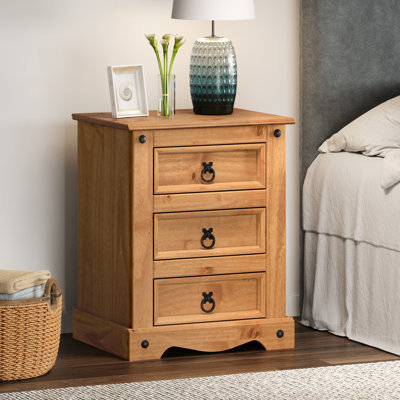 Palmea 53cm W Solid Wood Bedside Table