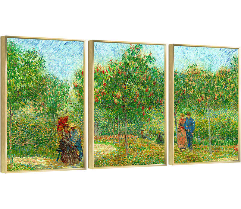 Art mural encadré en aluminium Van Gogh, Doré, H 16,3 po x l 36,3 po x P 1,65 po
