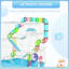 5 grands hamster avec tubes, tunnels et poignées de transport - très grand bol de nourriture portatif bleu de 23 po