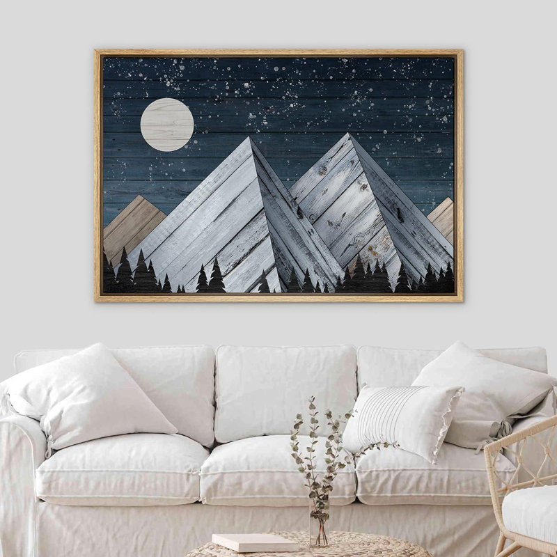 Étoiles de la pleine lune de l'Ouest, forêt de montagne blanche, Naturel, H 24 po x l 36 po x P 1,5 po