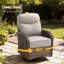  Chaises de patio pivotantes et pivotantes avec table d'appoint, chaises d'extérieur luxueuses en osier résistant à l'eau avec coussins de 6 po pour le porche et la cour-328503733