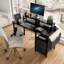 Bureau d'ordinateur 47,3 po avec prise de courant (sans les chaises de bureau)