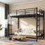 Lit peu encombrant avec rangement, lit mezzanine simple en métal TG, chambre à coucher moderne