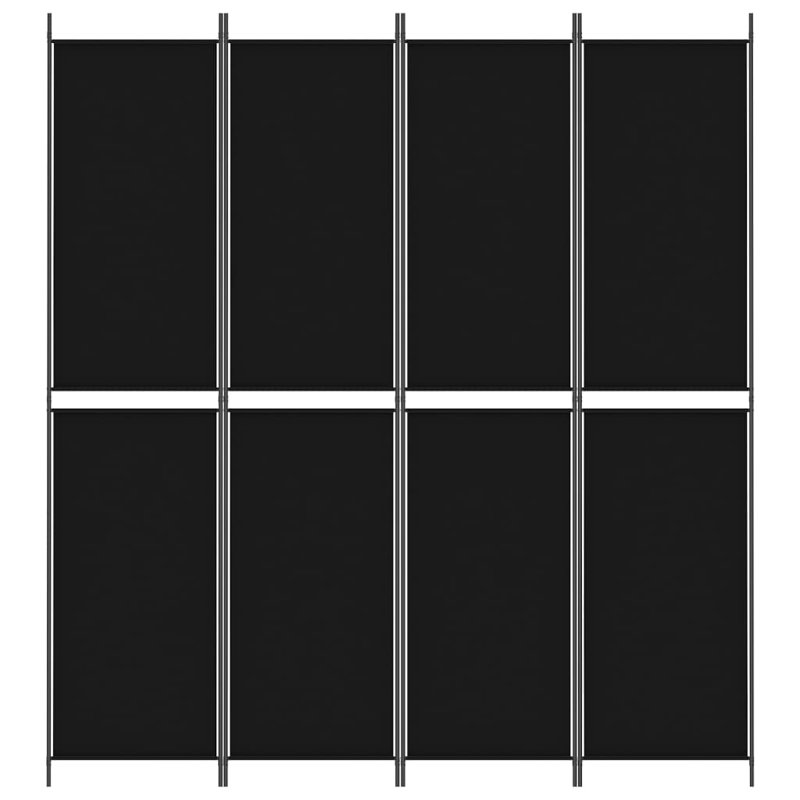 Cloison pliante Rikkea, 4, Noir, H 86,6 po x l 78,7 po