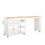 Îlot de cuisine 81,5 po avec table de salle à manger extensible pour 4 à 6 personnes, îlot de cuisine avec rangement 2 tiroirs, 2 tablettes latérales ouvertes, table bicolore avec rangement double-1239957674