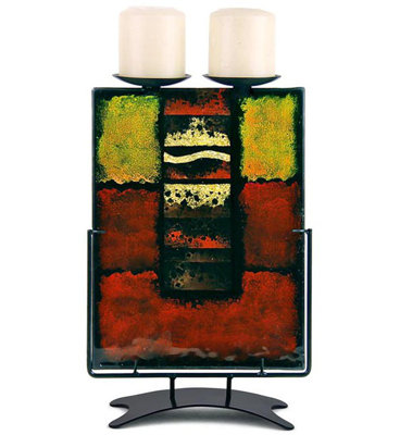 12'' H Glass Tabletop Candelabra