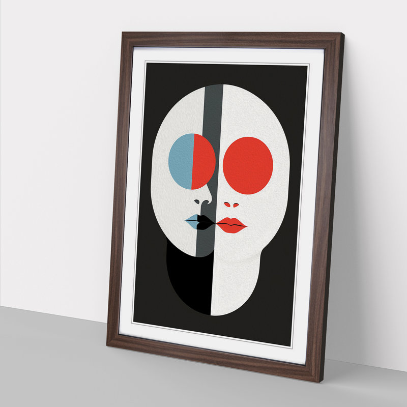 Gemini Zodiac Minimalism - Single Picture Frame Print on Wood, Walnut Framed, 34cm H x 25cm W