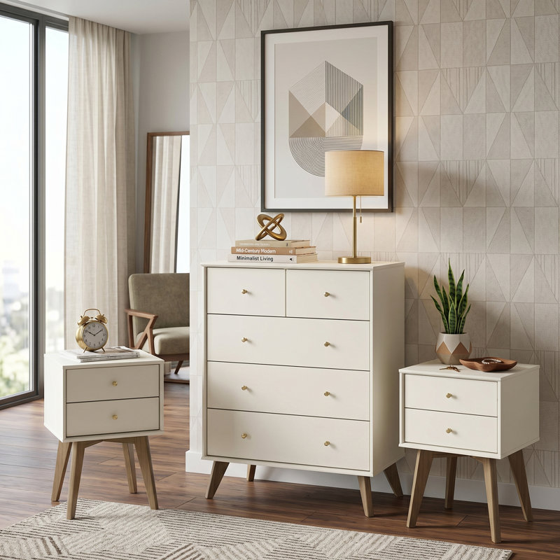 Abby Storage Duo Bedroom Set , Ivory