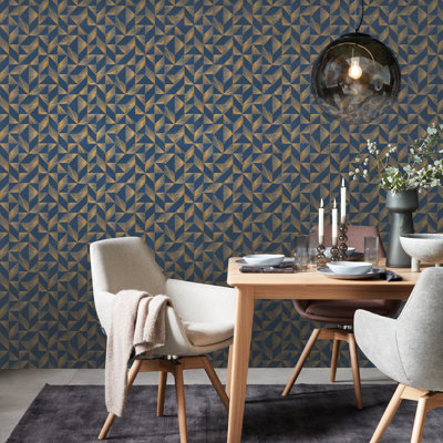 Kristyna Contemporary Fan Motif 10m x 53cm Wallpaper Roll