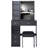 Compact Left Drawer Desktop Vanity Table with Cushioned Stool, Large Right Sliding Mirror, and Multi-Layer Storage for Small Spaces-116127552