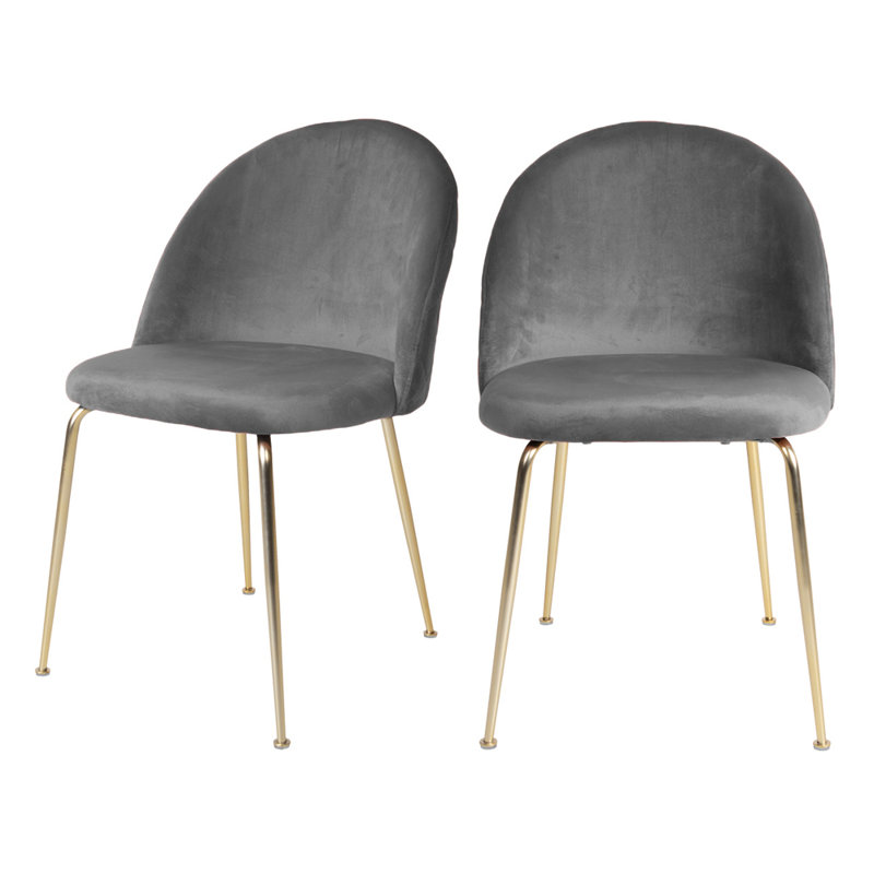Klimas 46cm H Velvet Upholstered Metal Side Chair, Gold