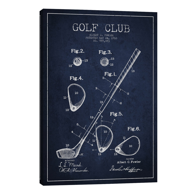 Golf Club Patent by Aged Pixel - Wrapped Canvas Print, 66.04 cm H x 45.72 cm W x 3.175 cm D