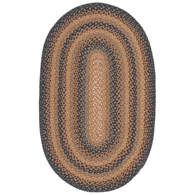 Braided Flat Weave Jute Striped Rug