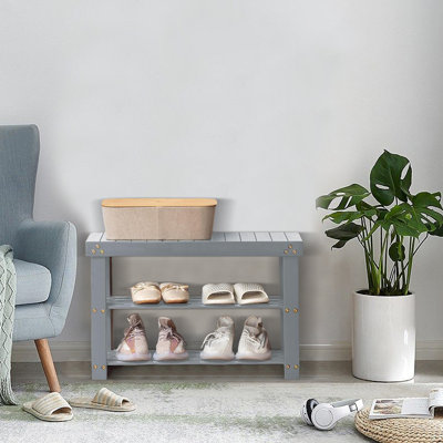 6 Pair Stackable Shoe Storage Bench
