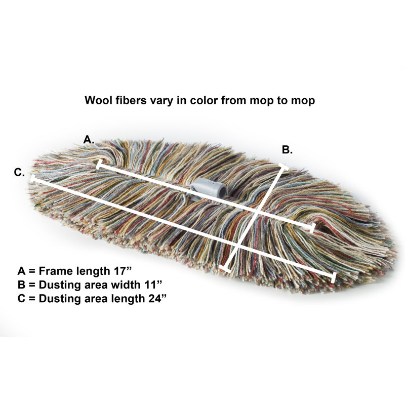 COMBO - All Natural Wool Dust Mop with Wool Duster, 1" H x 17" W