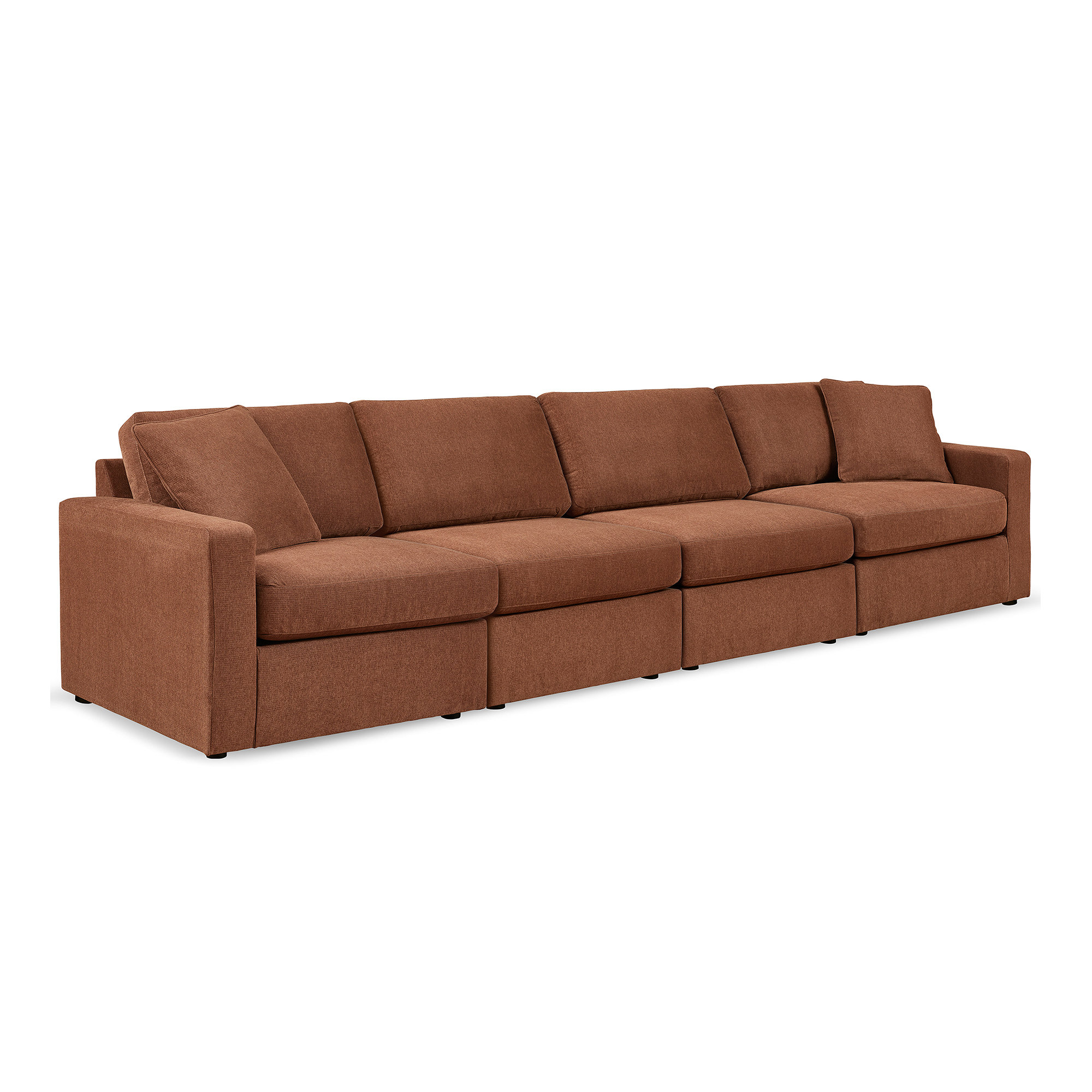 Bulwell Sofa, Brown, 36" H x 140" W x 32" D, 4