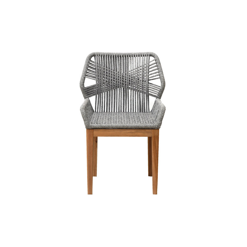 Beverly Outdoor Teak Dining Armchair, Gray