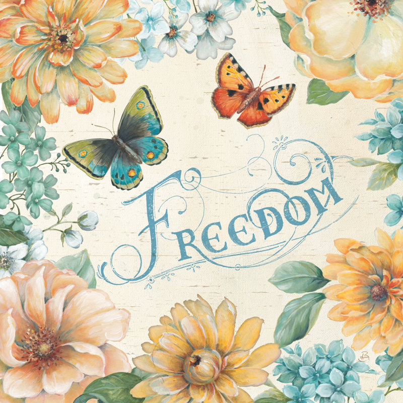 Papillon en fleurs III, H 12 po x l 12 po, Non, Toile tendue