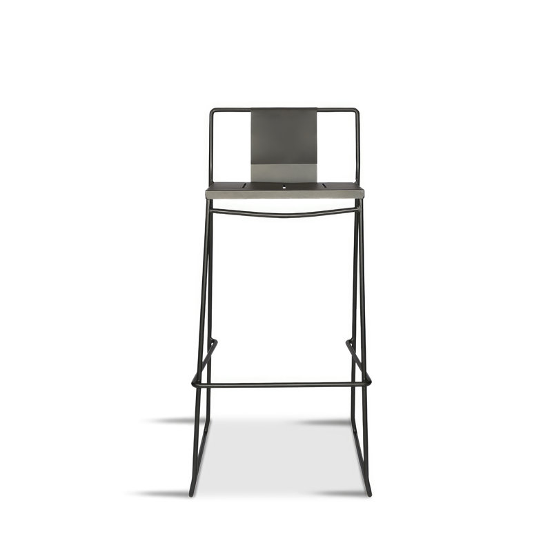 Frank Outdoor Bar Stool, Matte Coal