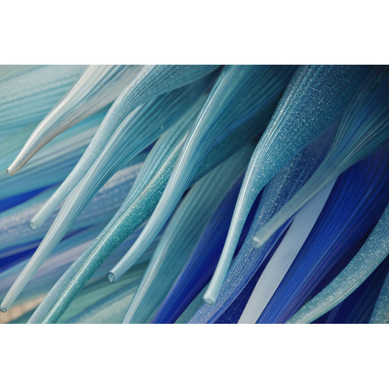 Blue Glass Textured Shape - Photographie sur toile tendue, H 32 po x l 48 po