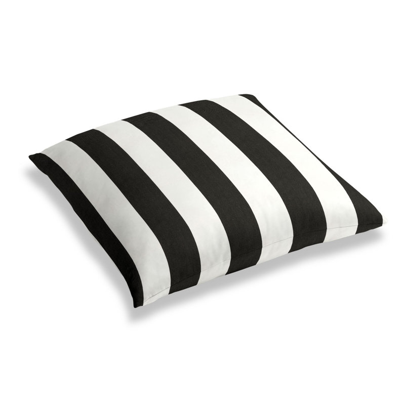 Cabana Square Indoor/Outdoor Pillow Cover & Insert, Black