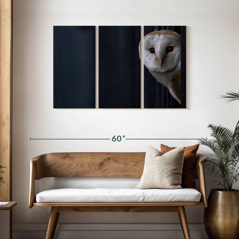Hibou regardant dehors, H 28 po x l 45 po