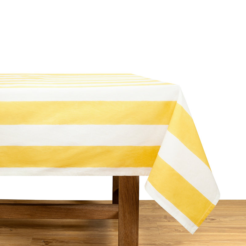 Brezhane Tablecloth - Stripes, 71" Square, Yellow