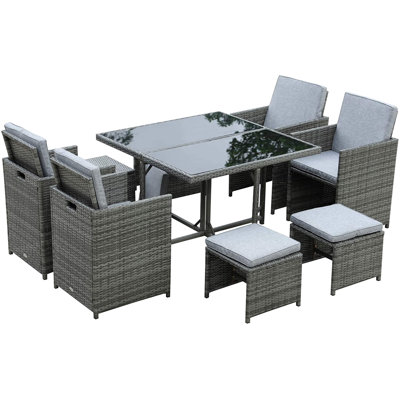 Aylesbury Square 4 - Person 44.75" Long Dining Set with Cushions by Sand & Stable
