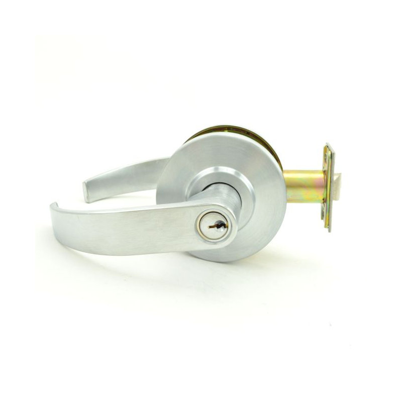 Levier de porte à clé, Chrome satiné