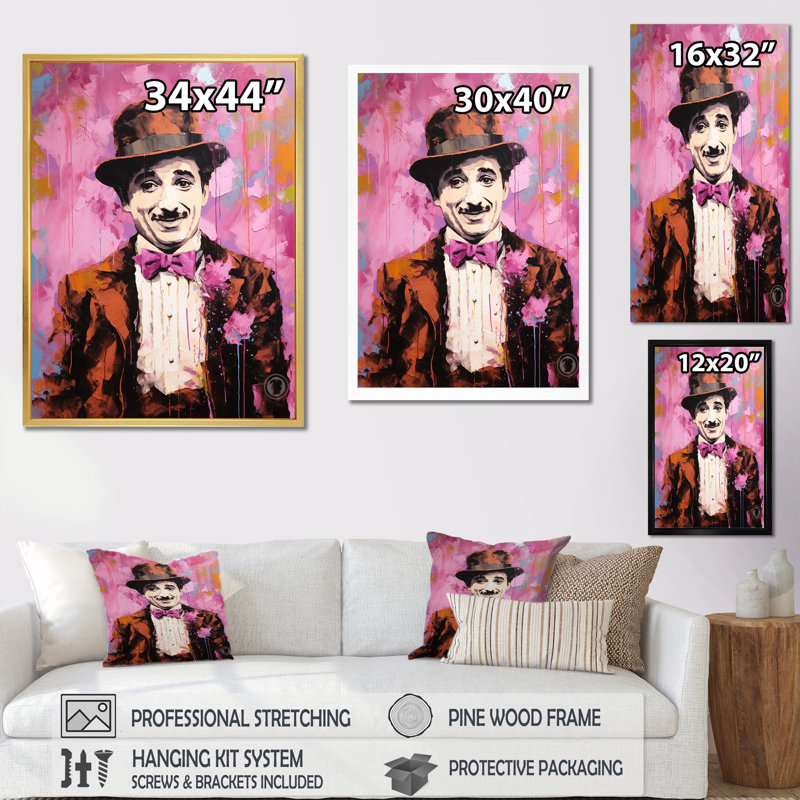 Décoration chocolat chocolat Chaplin II - Celebrity_105725, H 40 po x l 30 po x P 1,5 po, Cadre flottant noir