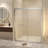 50-54 " X 72" Tempered Glass With Explosion Proof Film, Aluminum Frame Double Sliding Shower Door, "1/4 (6 Mm), Stainless Steel Handle,Brushed Nickel-119866286