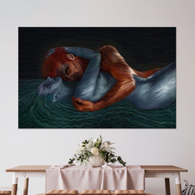 Art minimaliste imprimé sur toile: Élégant décor de couple pour chambres sereines, toile tendue 1P