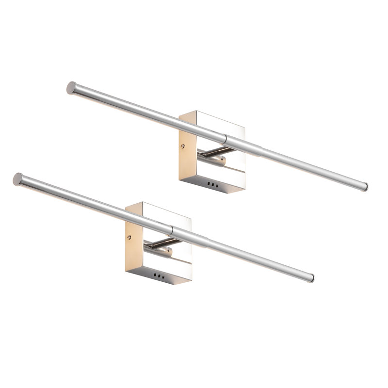 Vernes 28" Modern Minimalist Dimmable Integrated LED Metal Wall Sconce, Chrome